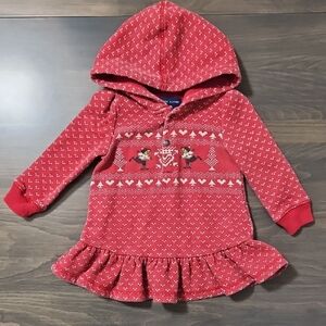 Ralph Lauren Baby Girl Hooded Dress | Holiday Sweater Style | 18M